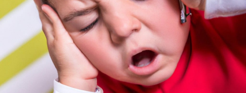 Ragazzo traumatizzato con dolore alla testa durante visita medica pediatrica, con medico che esamina la testa del bambino, ambiente clinico, pronto intervento, cura e assistenza pediatric.