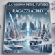 Alta text: Poster pubblicitario con paesaggio invernale e auto 4x4, promuove la consapevolezza sulla miopia e l'ADHD tra i giovani, con elementi di ghiaccio e natura invernale.