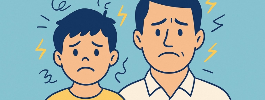 Due persone, bambino e adulto, affetti da ADHD